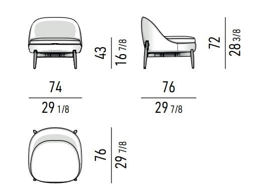 Light Yellow Cotton Upholstered Armchair with Wooden Legs