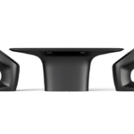 Modern Minimalist Black Dining Table with Sculptural Chairs
