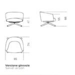 Curved Upholstered Swivel Armchair Linen Fabric Modern Comfortable Accent Chair