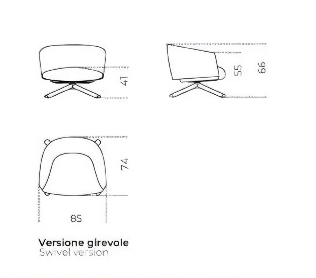Curved Upholstered Swivel Armchair Linen Fabric Modern Comfortable Accent Chair