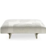 Luxury Modular Sofa Curved Wood Base Brass Accents Goose Down Cushions