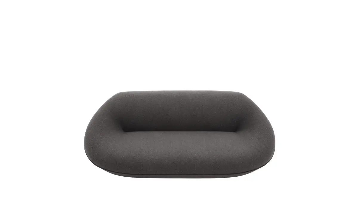 Modular Monolithic Sofa Eco Recycled Fabric Plush Pinched Stitch Design