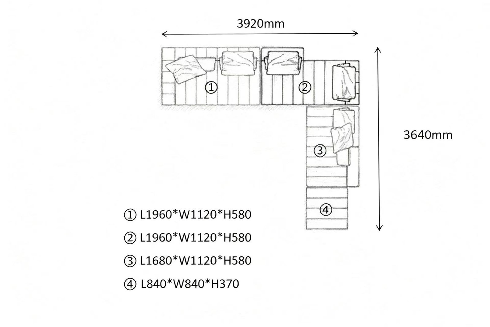 Luxury Modular Sofa with Dual Cushion Systems & Bronze Aluminum Base