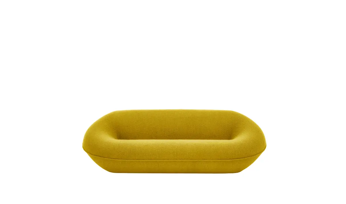 Modular Monolithic Sofa Eco Recycled Fabric Plush Pinched Stitch Design
