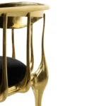 Gold Metal Frame Chair Black Velvet Seat Modern Accent Seating