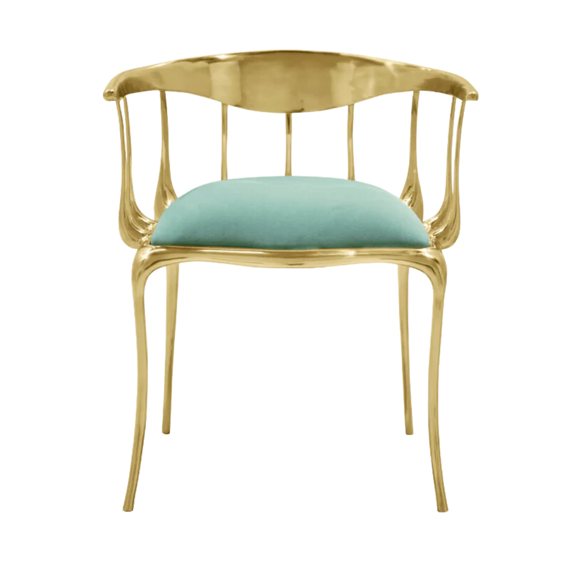 Gold Metal Frame Chair Black Velvet Seat Modern Accent Seating