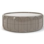 Sculptural Wooden Round Coffee Table & Side Table Set