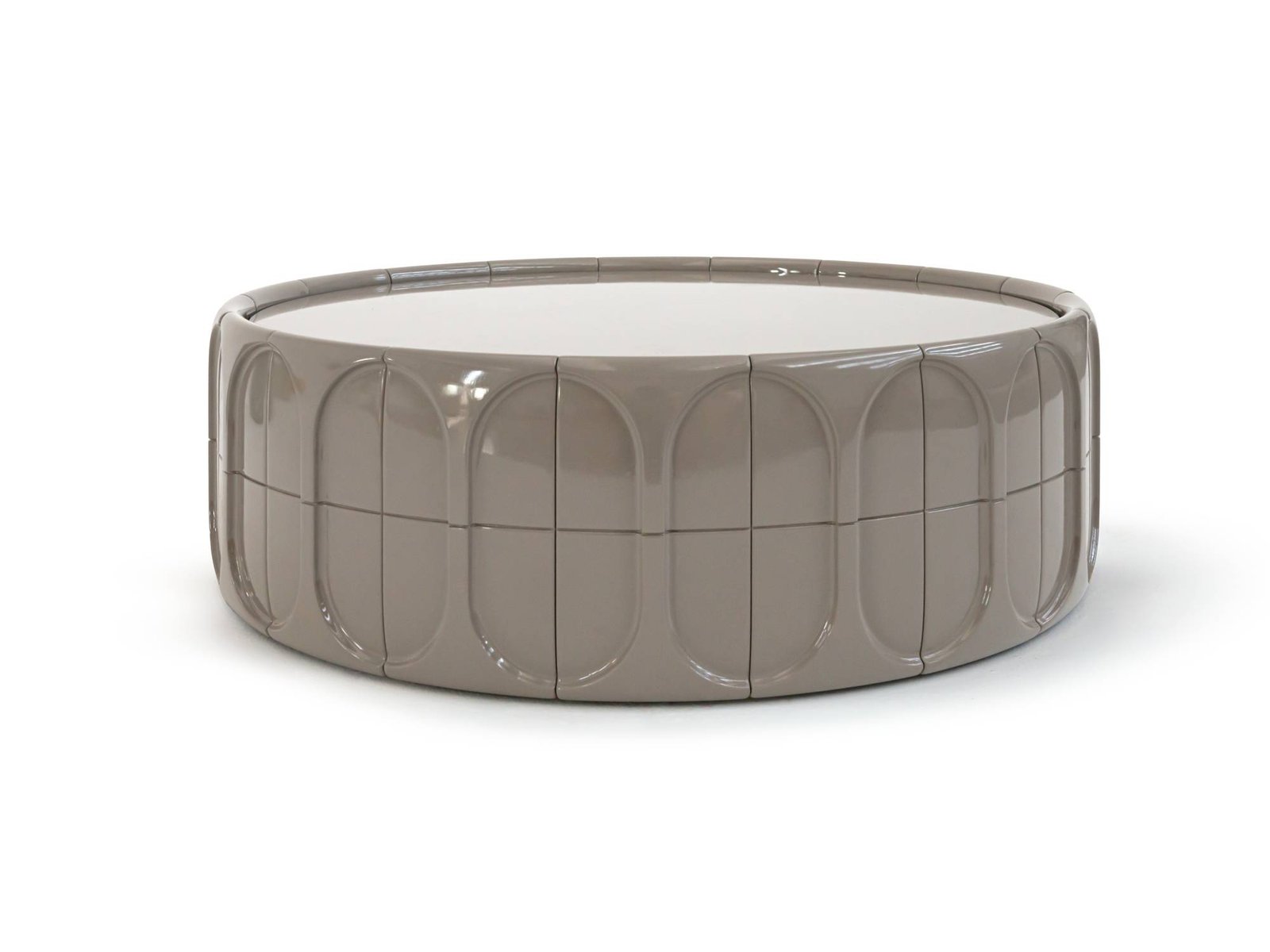 Sculptural Wooden Round Coffee Table & Side Table Set