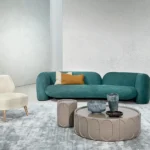 Sculptural Wooden Round Coffee Table & Side Table Set