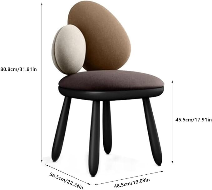 Two-Tone Cushion Chair Black Frame Curved Legs Modern Accent Seating