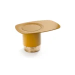 Contemporary Square Pink low wooden and metal coffee table