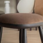 Two-Tone Cushion Chair Black Frame Curved Legs Modern Accent Seating