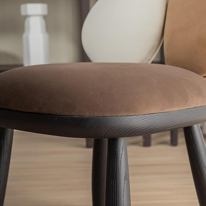 Two-Tone Cushion Chair Black Frame Curved Legs Modern Accent Seating
