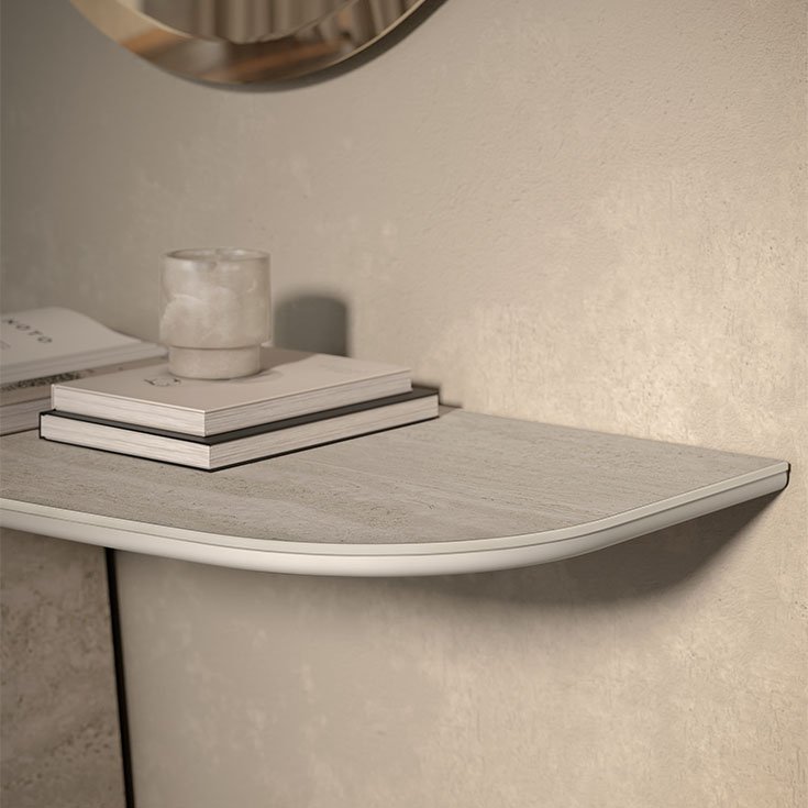 Beige Marble Console Table Tapered Pedestal Modern Minimalist Furniture