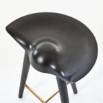 Black Wooden Bar Stool with Gold Metal Footrest