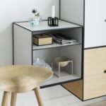 Black Wooden Bar Stool with Gold Metal Footrest