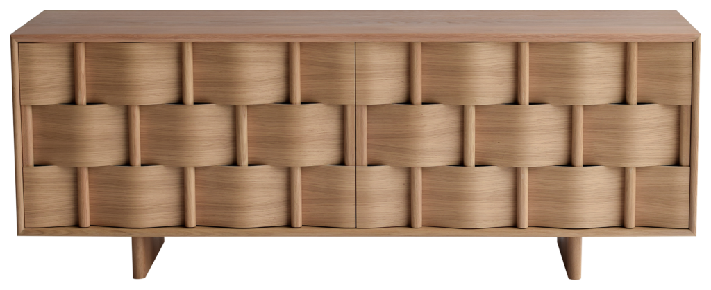 Oak Woven Sideboard Natural Texture Modern Storage Cabinet