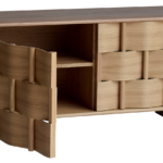 Oak Woven Sideboard Natural Texture Modern Storage Cabinet