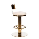 Cream Beige Upholstered Gold Adjustable Swivel Bar Stool