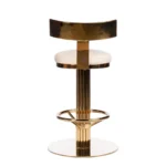 Cream Beige Upholstered Gold Adjustable Swivel Bar Stool