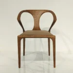 Natural Wood Frame Upholstered Seat Modern Dining Armchair