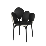 Beige Petal Shaped Upholstered Accent Chair