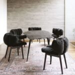 Emerald Velvet Puffy Chair Black Wood Frame Modern Accent Seating