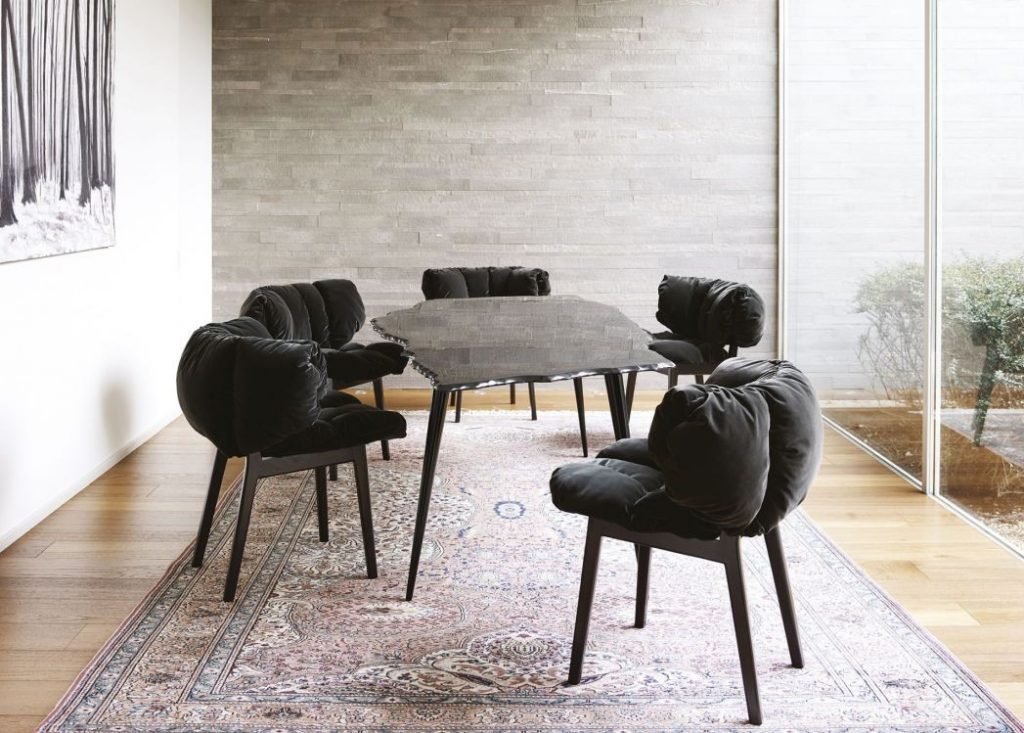 Emerald Velvet Puffy Chair Black Wood Frame Modern Accent Seating