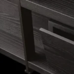 Five Tier Dark Wooden Open Display Shelf with Metal Frame and Drawer