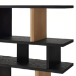 Geometric Grid Two Tone Wooden Open Display Shelf Bookcase