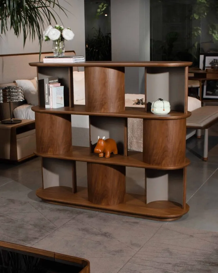 Geometric Open Cube Wooden Display Shelf Bookcase