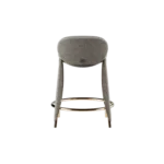 Grey Textured Fabric Bar Stool with Gold Metal Frame