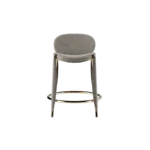 Grey Textured Fabric Bar Stool with Gold Metal Frame