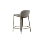 Grey Textured Fabric Bar Stool with Gold Metal Frame