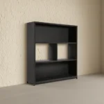 Modern Matte Black Wooden Multi Compartment Open Display Shelf Bookcase