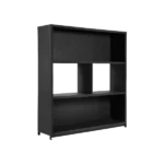 Modern Matte Black Wooden Multi Compartment Open Display Shelf Bookcase