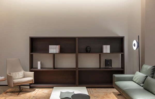 Modern Matte Black Wooden Multi Compartment Open Display Shelf Bookcase