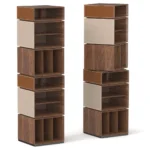 Multi Tone Modular Rotating Wooden Cube Display Storage Shelf