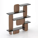Organic Curved Wooden Wall Mounted Multi Tier Display Shelf