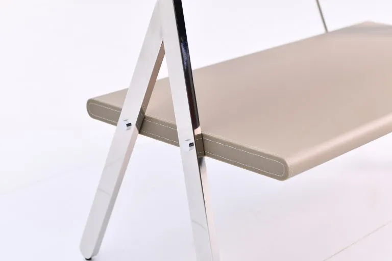 Taupe Metal Frame Folding Open Display Shelf with Wooden Accents