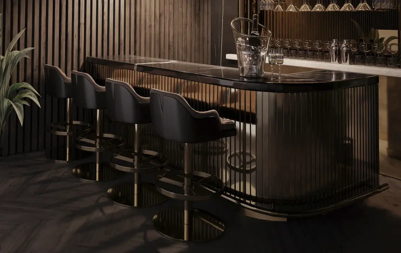 Taupe Velvet Upholstered Gold Adjustable Swivel Bar Stool