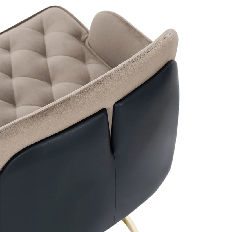 Taupe Velvet Upholstered Gold Adjustable Swivel Bar Stool