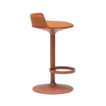 Terracotta Fabric Bar Stool Sculpted Base Integrated Footrest
