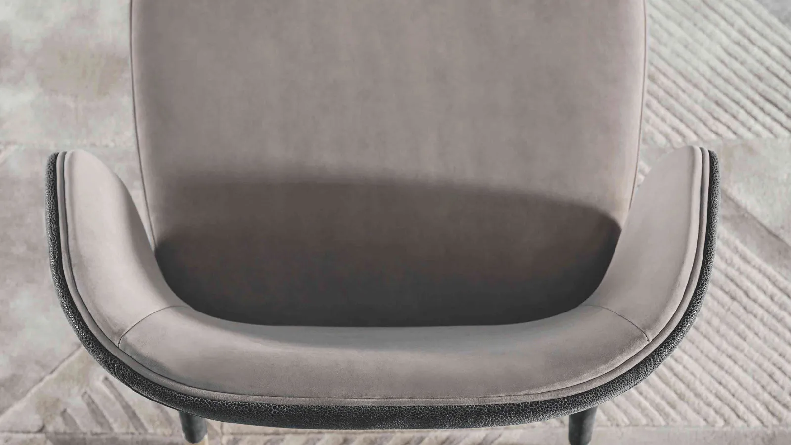 Navy Blue Suede Chair Black Frame Brass Legs Modern Accent Seating