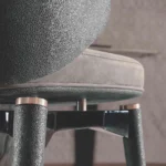 Navy Blue Suede Chair Black Frame Brass Legs Modern Accent Seating