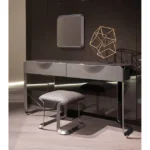 Makeup Table Dresser Bedroom Modern Minimalist Dresser Glass Top with Metal Support Feet with Drawers