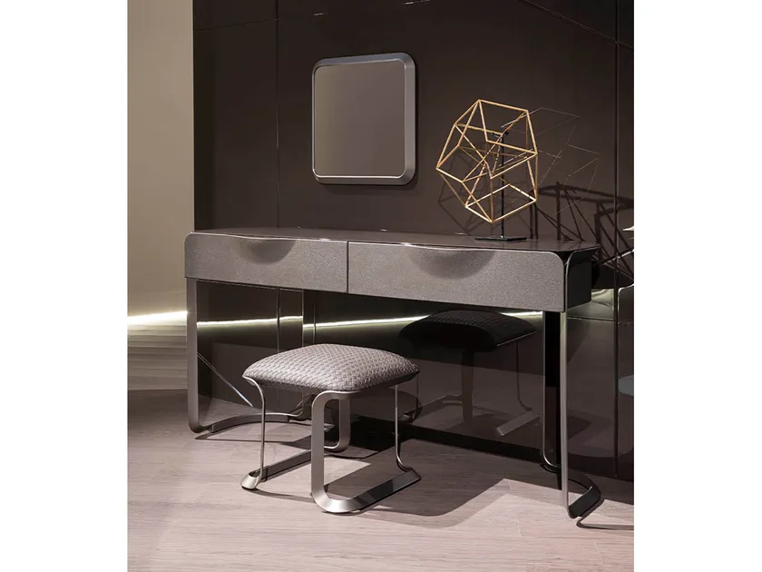 Makeup Table Dresser Bedroom Modern Minimalist Dresser Glass Top with Metal Support Feet with Drawers