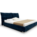 Navy Tufted Velvet Bed Plush Modern Luxe Design