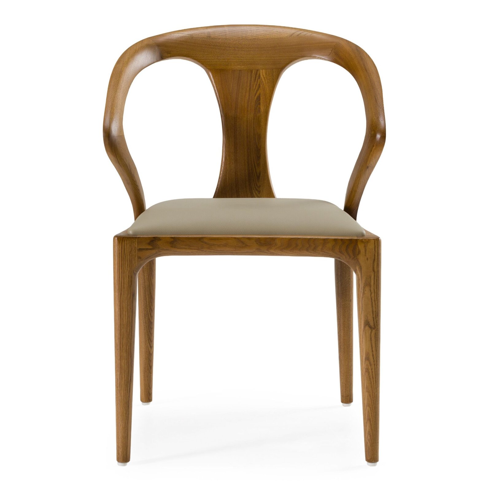 Natural Wood Frame Upholstered Seat Modern Dining Armchair