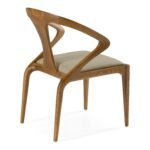 Natural Wood Frame Upholstered Seat Modern Dining Armchair